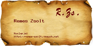 Remes Zsolt névjegykártya